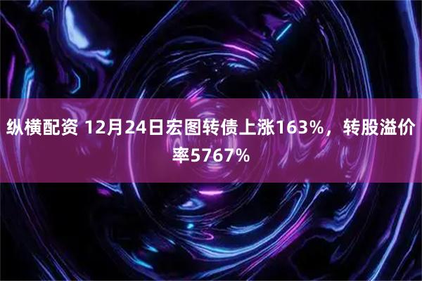 纵横配资 12月24日宏图转债上涨163%，转股溢价率5767%