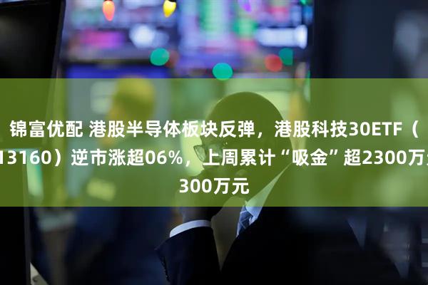 锦富优配 港股半导体板块反弹，港股科技30ETF（513160）逆市涨超06%，上周累计“吸金”超2300万元